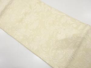 ふくれ織　唐草模様織り出し　全通袋帯